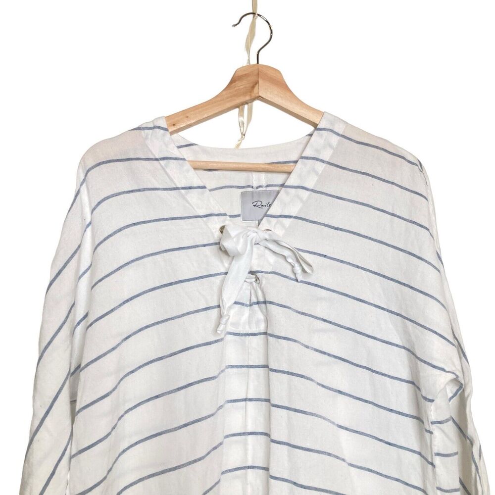 Rails Lily Positano Stripe Tunic Top Xs Linen Ray… - image 3